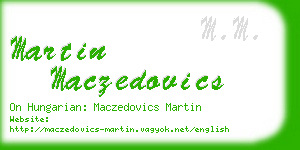 martin maczedovics business card